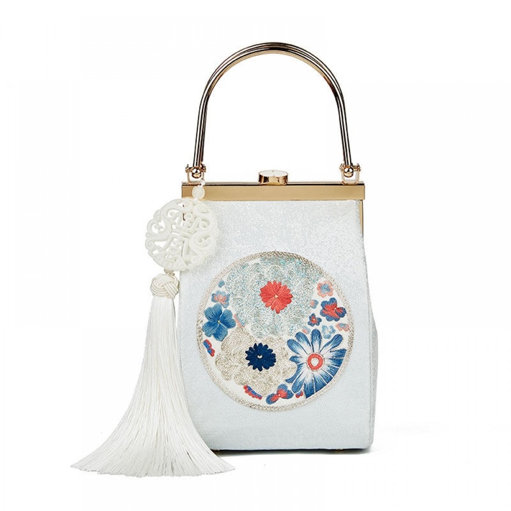 Retro bag tassel bag hand-embroidered female bag mini mobile phone bag portable messenger bag