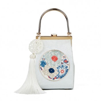 Retro bag tassel bag hand-embroidered female bag mini mobile phone bag portable messenger bag