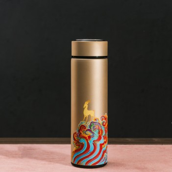 Chinese Style Vacuum Flask With Double-layer Stainless Steel Liner Business Gift Set Tea Leak Filter