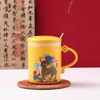 Chinese Style Ceramic Mug Dragon And Phoenix Coffee Cup High-end National Style Couple Ceramic Mug Gift