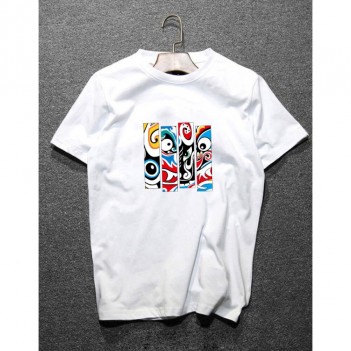 Chinese style summer new T-shirt national tide face white